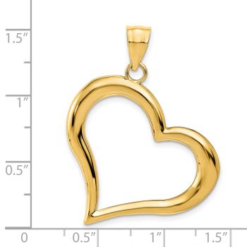 Large 14K Gold Sideways Open Heart Pendant 3