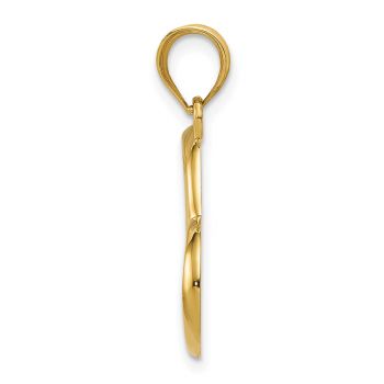 Polished Open Heart Pendant in 14K Yellow Gold 2