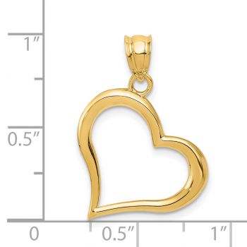Polished Open Heart Pendant in 14K Yellow Gold 3