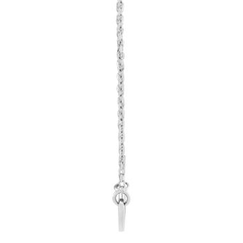 14K White Gold Sideways Heart Necklace with Pierced Cross 2