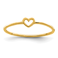 Thin Minimalistic Cut-Out Heart Ring for Women in 14K Gold