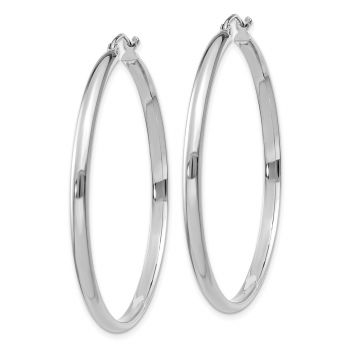 1 9/16 Inch Hinged Hoop Earrings in 14K White Gold, 2.75mm Thick 2