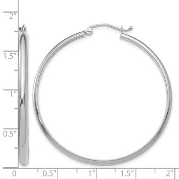 1 9/16 Inch Hinged Hoop Earrings in 14K White Gold, 2.75mm Thick 3