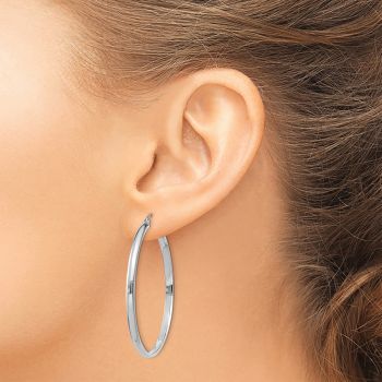 1 9/16 Inch Hinged Hoop Earrings in 14K White Gold, 2.75mm Thick 4