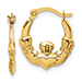 1/2" Claddagh Hoop Earrings in 14K Gold