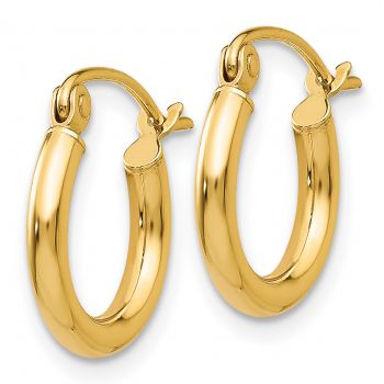Tiny 1/2 Inch Hinged Hoop Earrings in 14K Gold, 2mm Thick 2