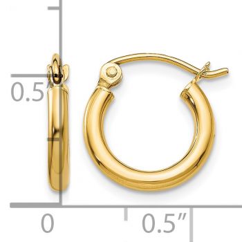 Tiny 1/2 Inch Hinged Hoop Earrings in 14K Gold, 2mm Thick 3