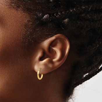 Tiny 1/2 Inch Hinged Hoop Earrings in 14K Gold, 2mm Thick 4