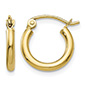 Tiny 1/2 Inch Hinged Hoop Earrings in 14K Gold, 2mm Thick