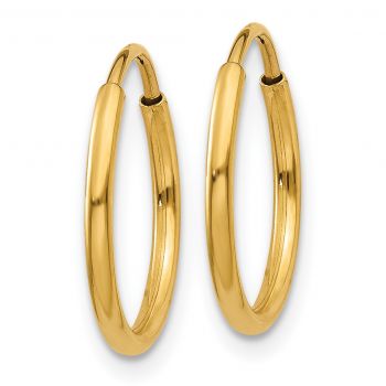 1.25mm Endless Hoop Earrings in 14K Gold 2