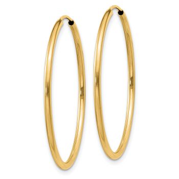1 3/16 Inch Endless Hoop Earrings in 14K Gold, 1.5mm Thick 2