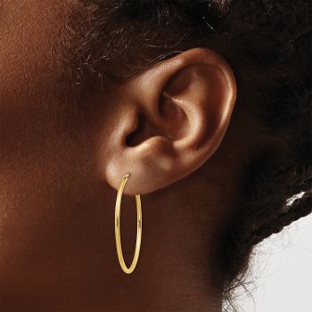 1 3/16 Inch Endless Hoop Earrings in 14K Gold, 1.5mm Thick 4