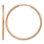 1 3/16" Endless Hoop Earrings in 14K Rose Gold, 1.5mm Thick