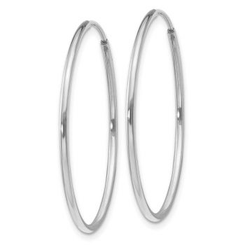 1 3/16 Inch Endless Hoop Earrings in 14K White Gold, 1.25mm Thick 2