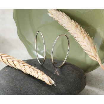 1 3/16 Inch Endless Hoop Earrings in 14K White Gold, 1.25mm Thick 4