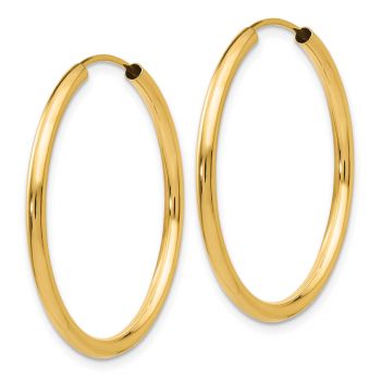 14K Gold Hoop Earrings - 1 3/16
