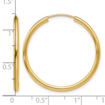 14K Gold Hoop Earrings - 1 3/16