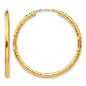 14K Gold Hoop Earrings - 1 3/16