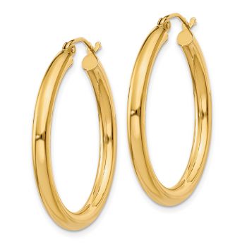 14K Gold Hoop Earrings - 1 3/16