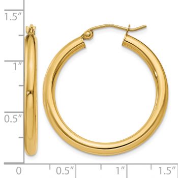 14K Gold Hoop Earrings - 1 3/16