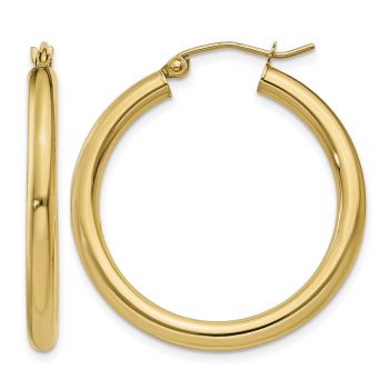 14K Gold Hoop Earrings - 1 3/16