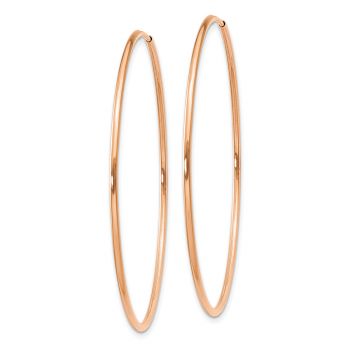 1 3/4 Inch 14K Rose Gold Endless Hoop Earrings, 1.25mm Thick 2