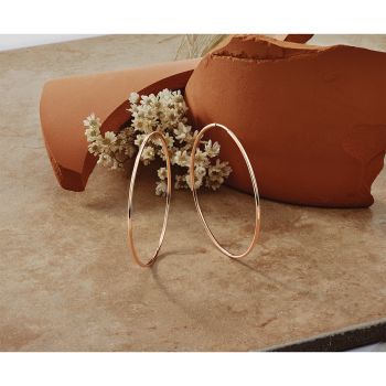 1 3/4 Inch 14K Rose Gold Endless Hoop Earrings, 1.25mm Thick 4