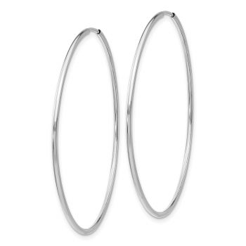 1 3/4 Inch Endless Hoop Earrings in 14K White Gold, 1.25mm Thick 2
