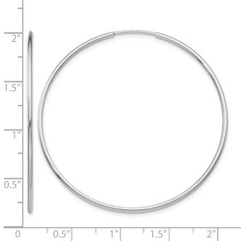 1 3/4 Inch Endless Hoop Earrings in 14K White Gold, 1.25mm Thick 3