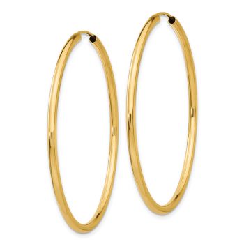 1 3/4 Inch Plain Hoop Earrings in 14K Gold (2mm) 3