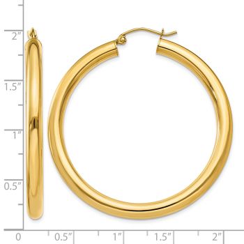 14K Gold Hoop Earrings - 1 3/4