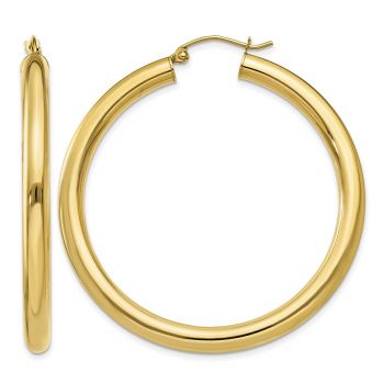 14K Gold Hoop Earrings - 1 3/4