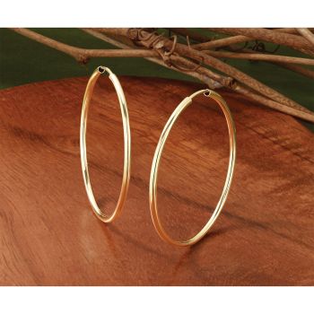 1 3/8 Inch 14K Gold Endless Hoop Earrings, 1.5mm Thick 4