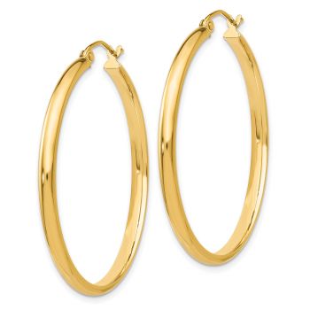 1 3/8 Inch Hinged Hoop Earrings in 14K Gold, 2.75mm Thick 2
