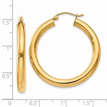 14K Gold Hoop Earrings - 1 3/8