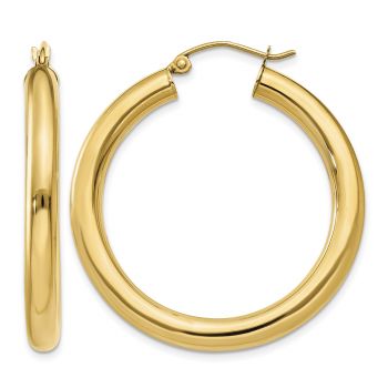 14K Gold Hoop Earrings - 1 3/8