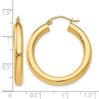 14K Gold Hoop Earrings - 1 3/8