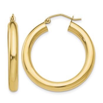 14K Gold Hoop Earrings - 1 3/8