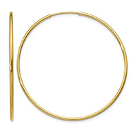 1 9/16" Inch Endless Hoop Earrings in 14K Yellow Gold, 1.25mm Thick