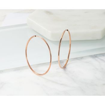 1 9/16 Inch 14K Rose Gold Endless Hoop Earrings, 1.5mm Thick 4