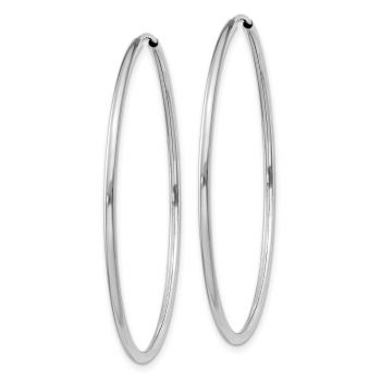 1 9/16 Inch Endless Hoop Earrings in 14K White Gold, 1.5mm Thick 2