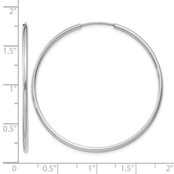 1 9/16 Inch Endless Hoop Earrings in 14K White Gold, 1.5mm Thick 3
