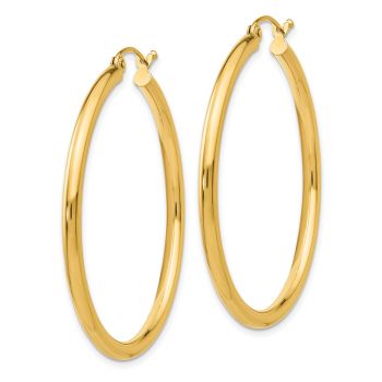 1 9/16 Inch Hoop Earrings with Clasp in 14K Gold, 2.5mm Thick 2