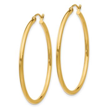 1 9/16 Inch Classic Hoop Earrings in 14K Gold, 2mm Thick 2