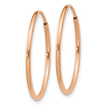 1 Inch Endless Hoop Earrings in 14K Rose Gold, 1.25mm Thick 2