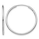 1" Endless Hoop Earrings in 14K White Gold, 1.5mm Thick