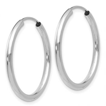 1 Inch Endless Hoop Earrings in 14K White Gold, 2mm Thick 2