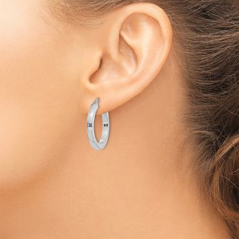 1-Inch 14K White Gold Square-Edge Tube Hoop Earrings 4