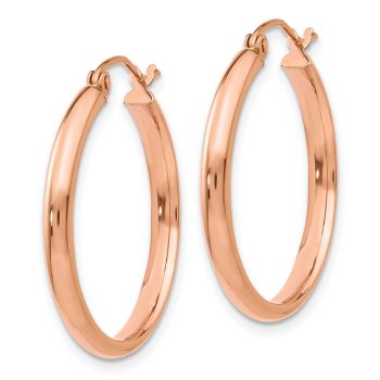 1 Inch Hinged Hoop Earrings in 14K Rose Gold, 2.75mm Thick 2