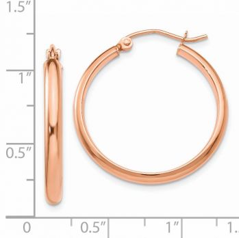 1 Inch Hinged Hoop Earrings in 14K Rose Gold, 2.75mm Thick 3